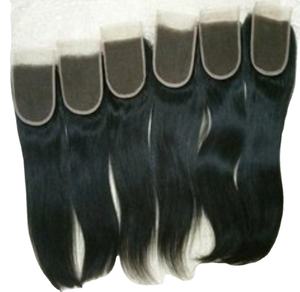 HAMDAAN IMPEX 6x6 fermetures de dentelle perruques de cheveux vierges indiens Remy avec HD doux soyeux styles de vague droite couleur noire naturelle inde - Product Image 4