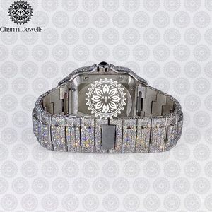 Charm_Jewells Luxury Women's Square Stainless Steel <b>Watch</b> <b>Diamond</b> Encrusted Sapphire Crystal Analog Quartz Movement - Product Image 4