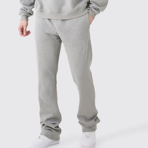 Men's Gray Half-<b>Zip</b> Sweatshirt and Pants Full Length Cotton Casual Wear with Side Pockets Regular Fit Autumn Style - Product Image 3