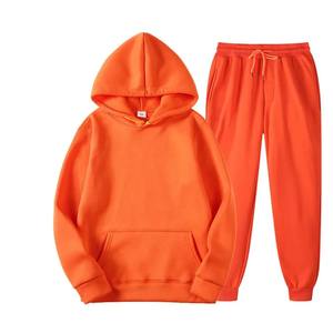 Unisex <b>Purple</b> Hooded Tracksuit Set Solid Color Cotton Sweatshirt Jogger Pants Drawstring Casual Winter Streetwear Reversible - Product Image 4