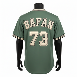 Camiseta 100% algodón para hombre, corte holgado, estampada, estilo béisbol, malla de poliéster GSM que absorbe la humedad, logotipo bordado personalizado. - Product Image 2
