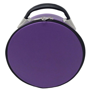 Estuche de transporte premium morado para gorra de corona masónica, bolsa redonda con cremallera y asa para guardar sombreros y accesorios de la logia. - Product Image 1