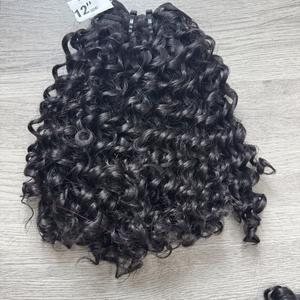 Paquete rizado Pixie con cierre Color negro natural 100% Calidad Bob vietnamita Cabello súper humano de alta calidad - Product Image 4