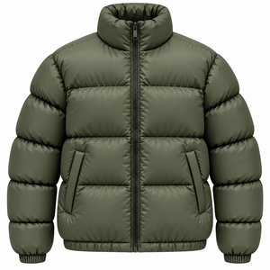 Chaqueta Acolchada para Hombre al por Mayor, Abrigo Cálido de Invierno, Chaqueta de Burbujas Gruesa para Exteriores, Chaqueta Acolchada de Color Sólido Personalizada para Hombre, Estilo Urbano - Product Image 1
