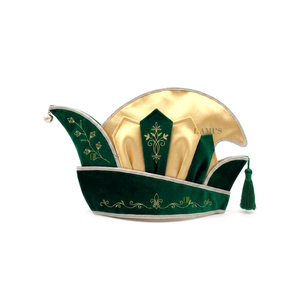 Casquette de prince de carnaval en satin traditionnel de qualité supérieure avec broderie unisexe pour toutes les saisons - Product Image 1