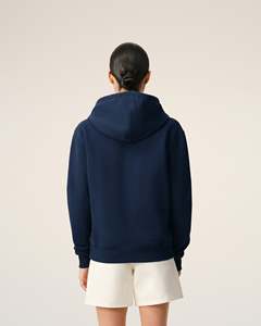 เสื้อฮู้ดซิปผู้ชายสีกรมท่า ทรงโอเวอร์ไซส์ ผ้าฝ้ายถัก ปักลายหัวใจด้านหน้า สวมใส่สบายๆ ในฤดูร้อน สีสันปรับแต่งได้ - Product Image 2