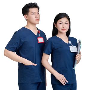 Ensemble de blouses médicales à détection d'aiguilles, tissu peigné, 52% coton, 45% polyester, 3% élasthanne, fabrication vietnamienne, FMF unisexe - Product Image 1