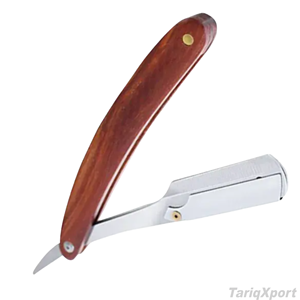 Rasoir de Barbier Professionnel de Haute Qualité en Acier Inoxydable pour Hommes, Outil de Toilettage de Précision avec Manche en Bois, pour Visage et Corps - Product Image 4