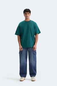 Camiseta Oversize Personalizada para Hombre, Ajuste Holgado, Algodón, Hombro Caído, Estilo Casual Urbano, Camiseta Lisa, Suministro al por Mayor - Product Image 3