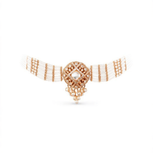 Jewelemarket Designer Fashion Jewelry <b>Set</b> <b>Crystal</b> Stone Pearl and Beads Choker Necklace 10575551WH - Product Image 2