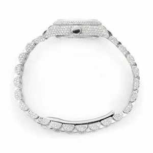 Luxury Fully Iced Out Moissanite Business <b>Watch</b> Pink Dial Automatic <b>Mechanical</b> ETA Movement Stainless Steel Wristwatch - Product Image 4