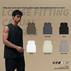 230g <b>Men's</b> Tank Top Cotton Sports Fitness Vest Thickened <b>Base</b> <b>Layer</b> Undershirt Wholesale OEM - Product Image 4