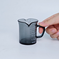 Ensemble de 6 tasses à mesurer en verre de 70 ml / 2,37 oz, pichet à crème pour expresso, couleurs assorties, pour bar à café, maison, café, cadeau