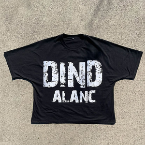เสื้อยืดคอตตอนหนาน้ำหนักมากสำหรับผู้ชาย คอกลม ทรงโอเวอร์ไซส์ ทรงบ็อกซี่ ผลิตโดยผู้ผลิตเสื้อยืดกราฟิกแบบครอป - Product Image 1