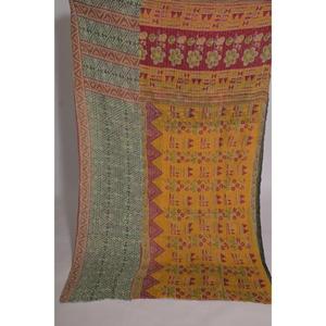 ผ้าห่มกันธาทำมือ เป็นมิตรกับสิ่งแวดล้อม ซักได้ ลายดอกไม้สไตล์วินเทจ ผ้าฝ้ายอินเดีย โบโฮ ผ้าคลุมเตียง ผ้าห่มสองด้าน ของตกแต่งบ้าน ของขวัญ - Product Image 2
