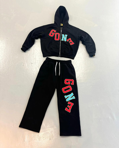 Ensemble de sportswear décontracté d'hiver pour homme, fabriqué sur mesure, en coton doux et confortable, avec impression sérigraphiée, motif empilé et broderie tricotée - Product Image 2