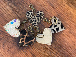 LLavero de piel con estampado de animales, llavero de piel con estampado múltiple, llavero con estilo, llaveros únicos de piel con estampado de animales reales, novedad - Product Image 5