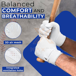 Gants de frappe de baseball en cuir véritable pour droitiers et gauchers, design unique - Product Image 2