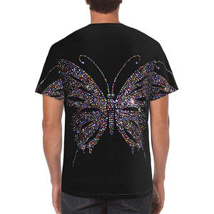 เสื้อยืดผู้ชายประดับเพชรเทียม สไตล์วินเทจเทรนดี้ ทรงหลวมไหล่ตก สไตล์ฮิปฮอป ผ้าคอตตอนหนา 100% - Product Image 2