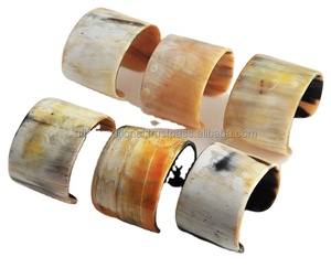 Pulseras naturales de cuerno de búfalo, joyería hecha a mano con forma redonda - Product Image 1