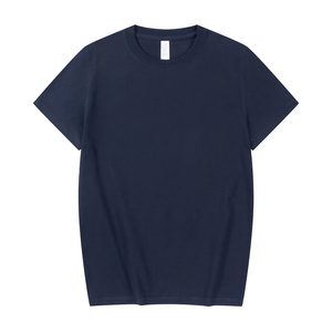 T-shirt à manches courtes pour homme, couleur unie, col rond, coupe classique, 100% coton jersey tricoté, style décontracté - Product Image 4