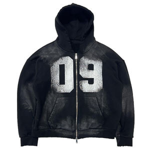 Sudadera con Capucha Oversize de Peso Pesado Lavada, 09, Sólida, Mezcla de Poliéster/Algodón, Secado Rápido, Transpirable, Ecológica, Estilo Urbano para Hombre - Product Image 1