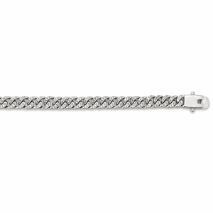 Bracelet en argent sterling 925, style cubain vintage, zircone cubique, poli miroir, hip-hop, pour homme, unisexe, pour les fêtes, les mariages, le quotidien - Product Image 4