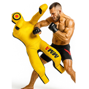 Nuevo Muñeco de Lucha MMA Profesional Reforzado de Alta Resistencia en Amarillo y Negro con Cremallera Trasera de Lona, Hecho a Medida - Product Image 1