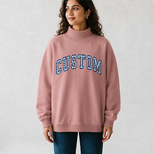 Suéter Oversize de Cuello Alto para Mujer, Ligero, de Algodón y Felpa, Manga Larga, Corte Holgado, Proveedor de Fábrica OEM ODM - Product Image 1