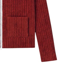 Men Two Tone Ribbed Knit Turtleneck <b>Thick</b> Long Sleeve Soft Wool/Acrylic Winter Warm Casual <b>Cardigan</b> Zipper Black Red Breathable - Product Image 4