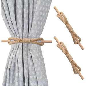 Attaches de rideaux en jute durables – Supports décoratifs en fibres naturelles pour salon et chambre à coucher - Product Image 1