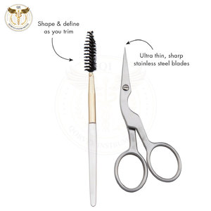 Tijeras para Cejas Curvas de Último Diseño, Multiusos, de Alta Calidad, para el Cuidado de la Belleza, de Acero Inoxidable, para Diestros - Product Image 5