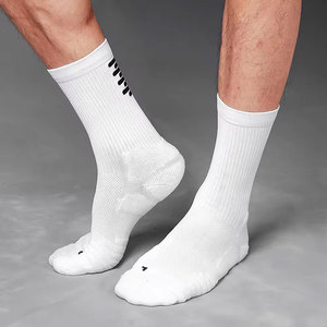 Athletic Crew <b>Socks</b> Solid Color Breathable Non-Slip Yoga <b>Socks</b> for Adults Winter Wear Polyester/Cotton <b>Black</b> White Red Burgundy - Product Image 4