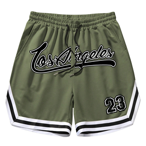 Shorts de basketball en mesh respirant pour hommes, avec logo personnalisé, entrejambe de 5 pouces, poids lourd, avec poches – Vente en gros - Product Image 1