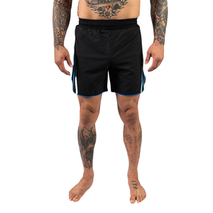 Black MMA Fight <b>Shorts</b> 100% Polyester Drawstring Mid Waist <b>Woven</b> Fabric Breathable Elastic Waist Flame Print Training <b>Shorts</b> - Product Image 5