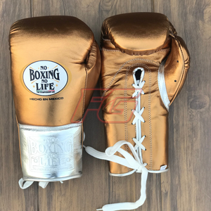 Gants de MMA personnalisables « No Boxing No Life » pour l'entraînement et le sparring, en cuir de vachette avec fermeture auto-agrippante et lacets, rembourrage épais 4 couches, évacuation de l'humidité - Product Image 4