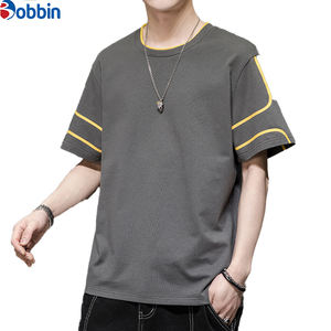 Meilleur fabricant de t-shirts pour hommes grande taille personnalisables à manches courtes, coupe classique, été, demi-manches, devant en soie/coton respirant - Product Image 4