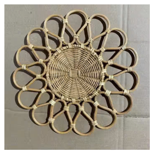 Woven Natural Rattan <b>Plate</b> and Placemat for Boho Home <b>Decor</b> <b>Wall</b> Hanging <b>Decoration</b> - Product Image 3