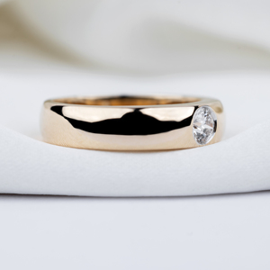 IGI Certified 0.30 Carat 6.5US Size Engagement <b>Ring</b> For <b>Men</b> 7.85GM 18K Yellow Gold <b>Mens</b> Jewelry - Product Image 5