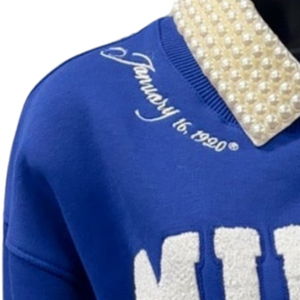 Sweat-shirt polaire Zeta Phi Beta Sorority Miner Hall pour femme, bleu, avec lettres grecques, col rabattu, taille normale, pull confortable pour l'hiver - Product Image 6