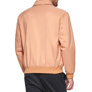 Blouson bomber orange pour homme avec col rabattable, fermeture éclair, style décontracté, coupe-vent, en toile de polyester, pour l'automne - Product Image 2
