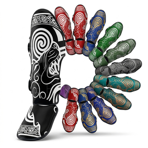 Protège-tibias de Muay Thai et de MMA imprimés sur toute la surface Compeption Stage Fighting pour l'entraînement et le sparring en arts martiaux - Product Image 1