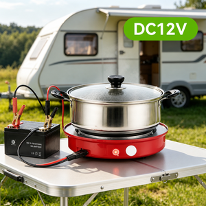 Cuisinière à induction 12V 24V DC alimentée par batterie, compatible solaire, portable, pour camion, <span class=keywords><strong>camping</strong></span>, <span class=keywords><strong>camping</strong></span>-car - Product Image 1