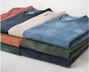 Camiseta Oversize de Lujo Vintage de Felpa Francesa con Lavado a la Piedra, 240 GSM, Algodón Grueso, Estilo Casual Urbano, Directo de Fábrica - Product Image 1