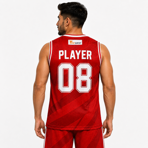 Camiseta de Baloncesto Unisex para Entrenamiento, Ligera, de Secado Rápido, Tejido de Malla, Sin Mangas, Cuello en V, Nombre del Equipo Personalizado, para Todas las Temporadas - Product Image 4