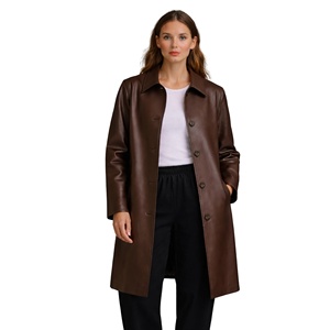 Women's Leather Jacket Customize Coats For Girls Wholesale Genuine Leather Jackets Fashion Wear Slim Fit Long Sleeve Coat - Product Image 4