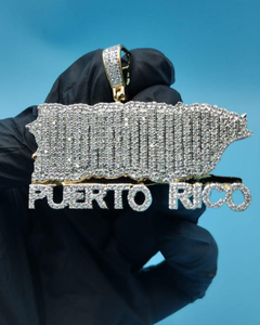 Colgante de Moissanita con Mapa de Letras Personalizado, Plata de Ley 925, Estilo Iced Out, Amuleto Temático, Joyería Hip Hop Unisex, Regalo - Product Image 1
