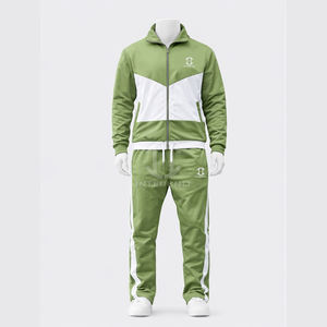 Ensemble de survêtement sport colorblock délavé à l'acide avec fermeture éclair, personnalisé pour hommes et femmes, haute qualité, ourlet ajustable, 2 pièces, streetwear, anti-transpiration - Product Image 4