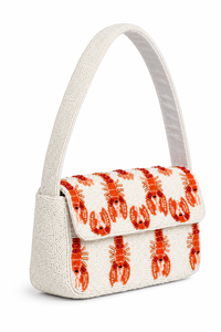 Sac à bandoulière de luxe fait main pour femme, en perles de verre, motif champignon et homard, thème plage, haute qualité, capacité 1L, personnalisable OEM ODM, vente en gros - Product Image 3