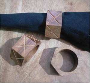 Anneaux de serviette en résine gris écologiques, durables et élégants, design lisse, effet pierre, aspect marbre, vaisselle moderne pour mariages. - Product Image 6